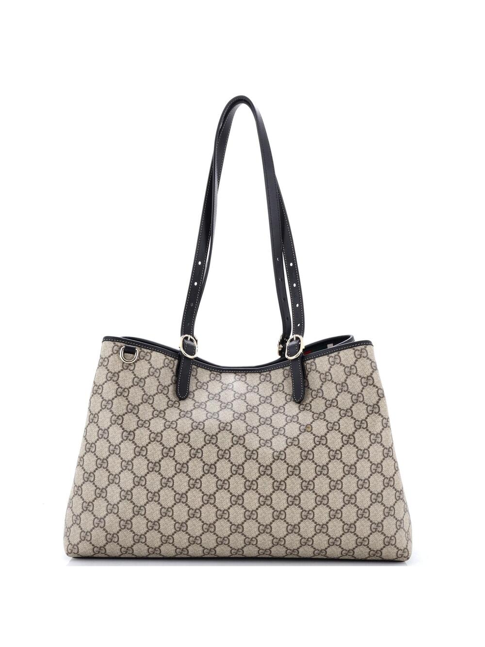 Gucci Emblem Tote Gg Coated Canvas #377187G24B